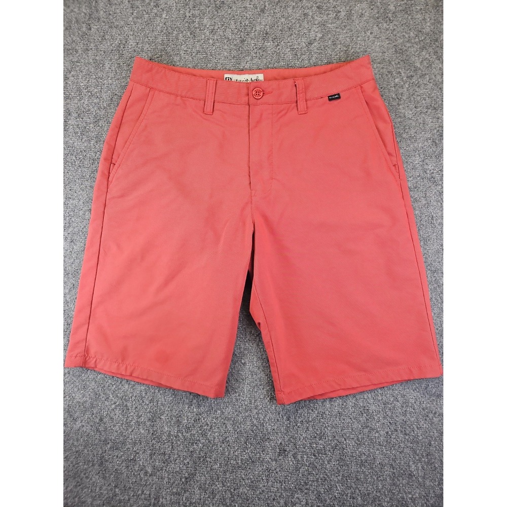 Travis Mathews Mens Size 32 Premium De Luxe Salmon Red Golf Shorts 1805